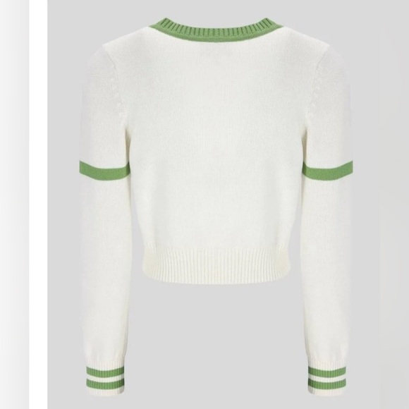 Sergio Tacchini Varsity-Style Lucia Knit Gardenia Luxury Cardigan , Small - Picture 10 of 11